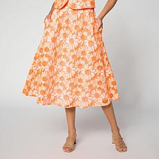 C. Wonder Embroidered Cutwork Full Circle Skirt