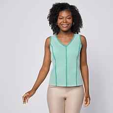 C Wonder Lace and Denim Mix Layering Tank