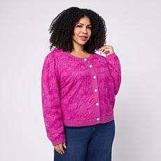 C. Wonder Long Sleeve Floral Sequin Cardigan