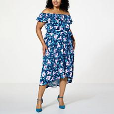 C Wonder On/Off the Shoulder Flounce Dress