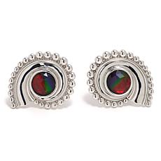 Canadian Ammolite Gems Sterling Silver Ammolite Triplet Swirl Earrings
