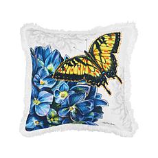 C&F Home 18" x 18" Botanical Butterfly Spring Embellished Throw Pillow
