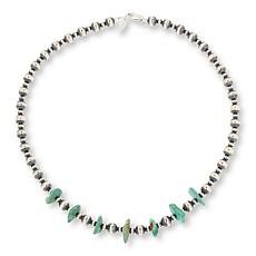 Chaco Canyon 18" Beaded Necklace Accented with Kingman Turquoise Chips