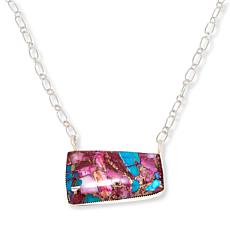 Chaco Canyon 20" Metal Matrix Purple Turquoise Necklace