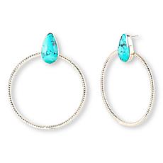 Chaco Canyon Blue Campitos Turquoise Hoop Earrings