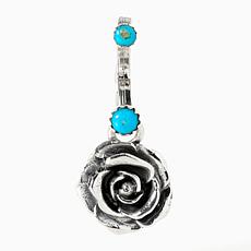 Chaco Canyon Campitos Turquoise Sterling Silver Rose Charm