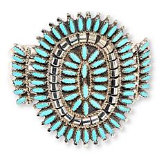 Chaco Canyon Campitos Turquoise Zuni Needlepoint Cuff Bracelet
