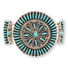 Chaco Canyon Needlepoint Kingman Turquoise Cuff