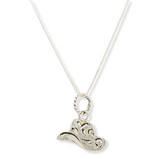 Chaco Canyon Silver Etched Cowboy Hat Pendant with Chain