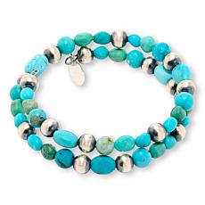 Chaco Canyon Sleeping Beauty Turquoise Bead 11" Coil Bracelet
