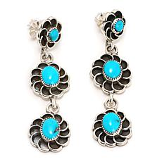Chaco Canyon Sleeping Beauty Turquoise Double Drop Earrings