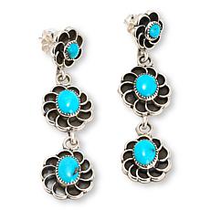 Chaco Canyon Sleeping Beauty Turquoise Double Drop Earrings