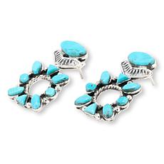 Chaco Canyon Sterling Silver Campitos Turquoise Circle Drop Earrings