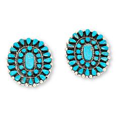Chaco Canyon Sterling Silver Campitos Turquoise Cluster Earrings