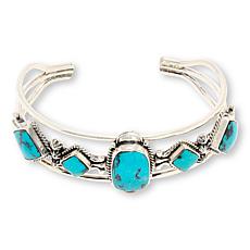 Chaco Canyon Sterling Silver Campitos Turquoise Cuff Bracelet