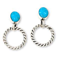 Chaco Canyon Sterling Silver Gemstone Twisted Hoop Drop Earrings