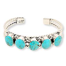 Chaco Canyon Sterling Silver Kingman Turquoise 5-Stone Cuff Bracelet