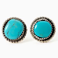 Chaco Canyon Sterling Silver Kingman Turquoise Stud Earrings