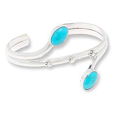 Chaco Canyon Sterling Silver Sleeping Beauty Turquoise Bypass Cuff