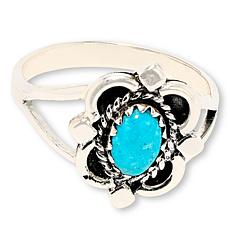 Chaco Canyon Sterling Silver Sleeping Beauty Turquoise Oval Stone Ring