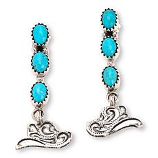 Chaco Canyon Sterling Silver Sleeping Beauty Turquoise Drop Earrings