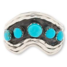 Chaco Canyon Sterling Silver Sleeping Beauty Turquoise Chevron Ring