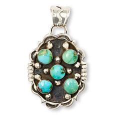 Chaco Canyon  Sterling Silver Sonoran Gold Turquoise Cluster Pendant