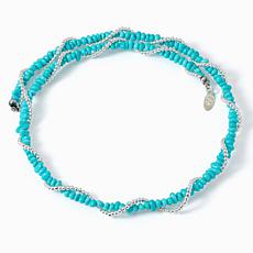Chaco Canyon Turquoise & Pearl Twist Choker Necklace