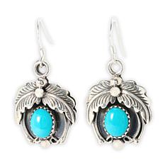Chaco Canyon Turquoise Double Leaf Earrings with French Wire