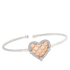 Charles Garnier Sterling Silver Multigemstone Flexible Cuff Bracelet