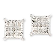 Colleen Lopez 1/10ctw White Diamond Pavé Square Stud Earrings