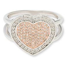 Colleen Lopez 3/8ctw Brown & White Diamond Pavé' Heart Ring 