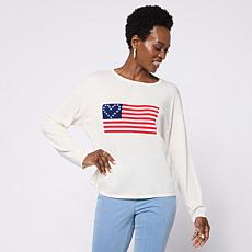 Colleen Lopez Americana Flag or Star Motif Sweater