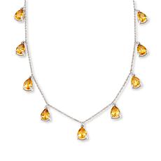 Colleen Lopez Cable-Chain Necklace with Pear-Shaped Citrine Drops