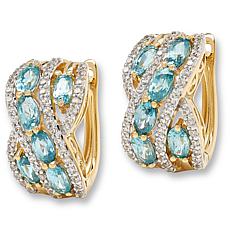 Colleen Lopez Exotic Gem & White Zircon Crossover Earrings