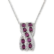 Colleen Lopez Exotic Gem & White Zircon Crossover Pendant with Chain