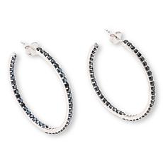 Colleen Lopez Sterling Silver Semi Precious Gemstone Hoop Earrings