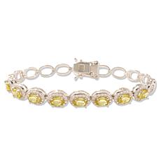 Colleen Lopez Sterling Silver Yellow Sphene and White Zircon Bracelet