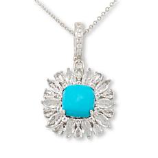 Colleen Lopez Turquoise, Zircon and Topaz Pendant with Chain