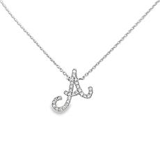 Colleen Lopez White Diamond Initial Drop Chain Necklace