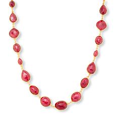 Connie Craig Carroll Jewelry 30" Red Corundum Station Necklace