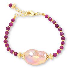 Connie Craig Carroll Jewelry Cultured Pearl and Gem Beaded Bracelet