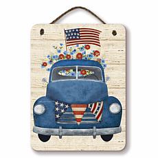 Courtside Market Celebrate 250 Blue Truck 12x16" Artboard with Twine