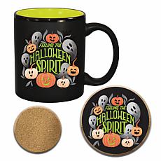 Courtside Market Halloween 11 oz. Artisan Ceramic Mug & Coaster Set