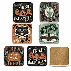 Courtside Market Scaredy Cats 4" x 4" Coaster Set