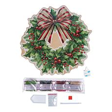 Craft Buddy Crystal Art Candy Cane Bow Wreath Kit
