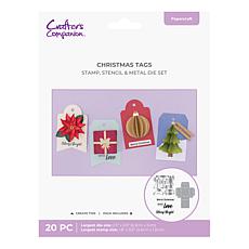 Crafter's Companion 22-piece Stamp & Metal Die Set - Everyday Tags