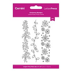 Crafter's Companion Christmas Border Letterpress Plates - Set of 3