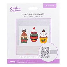 Crafter's Companion Christmas Cupcakes Die and Stencil Set