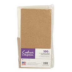 Crafter's Companion Cream & Kraft  6" x 6" Card & Envelope Set of 100 